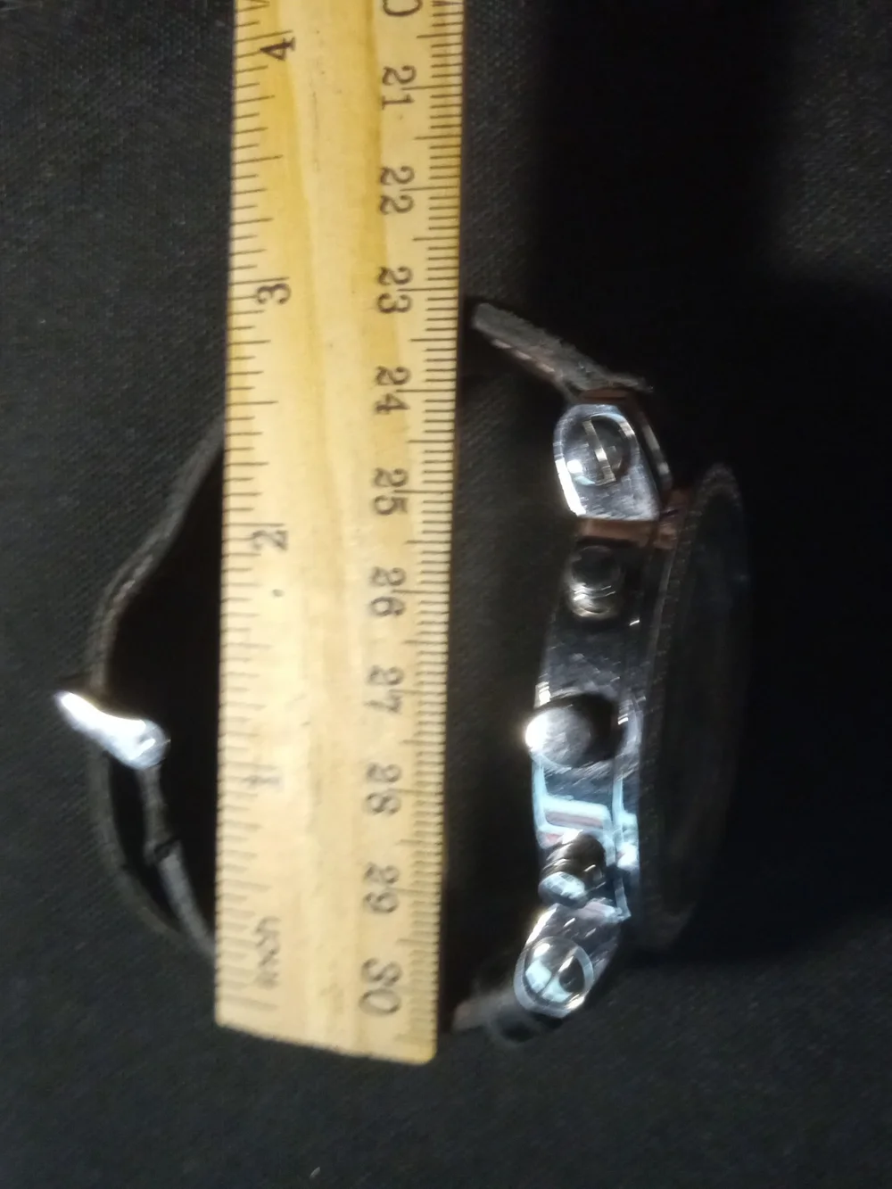 Men's Black Leather Strap Dress Watch with Silver Dial